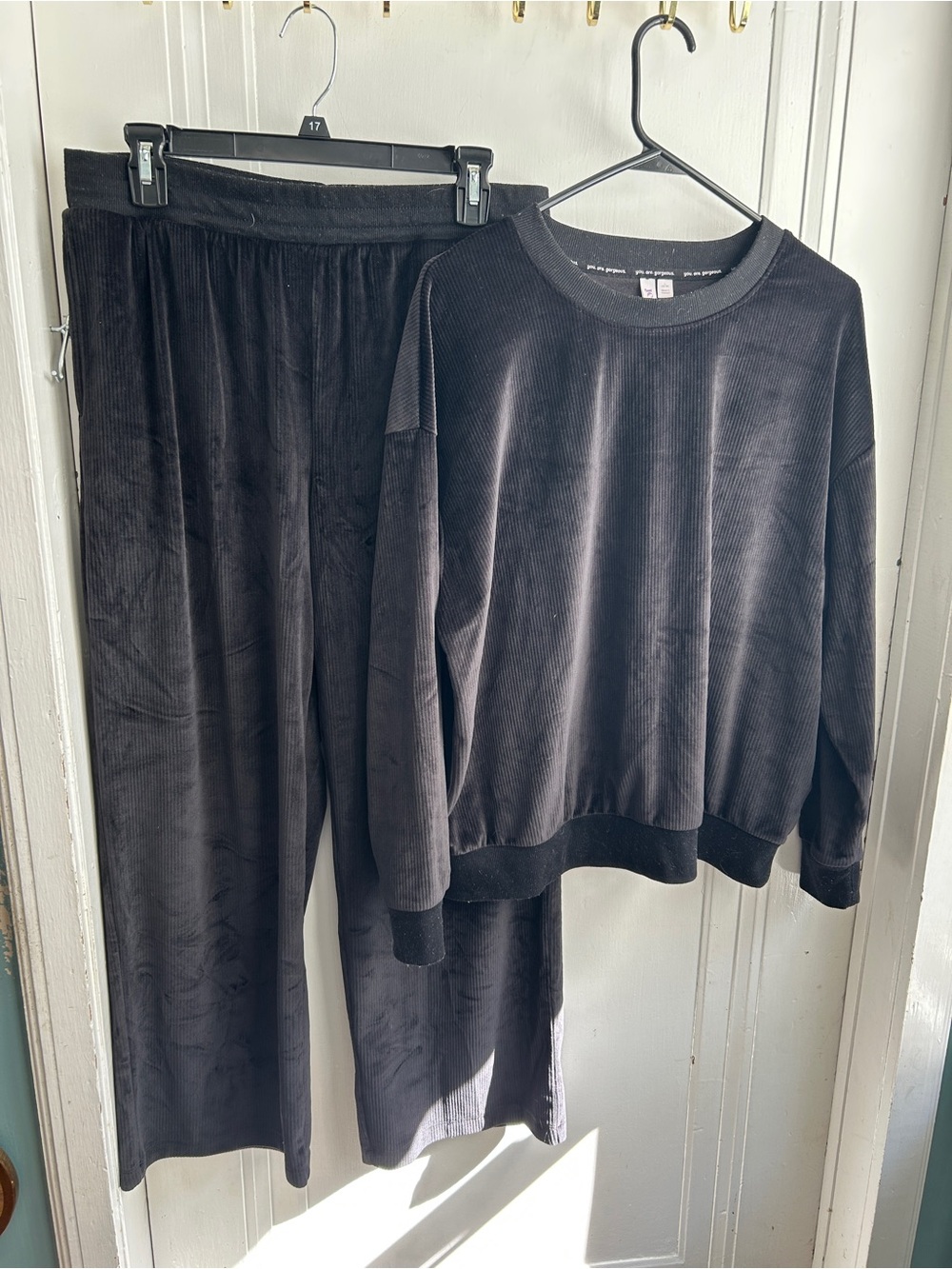 Cozy Black Plush Women's Pajama Set